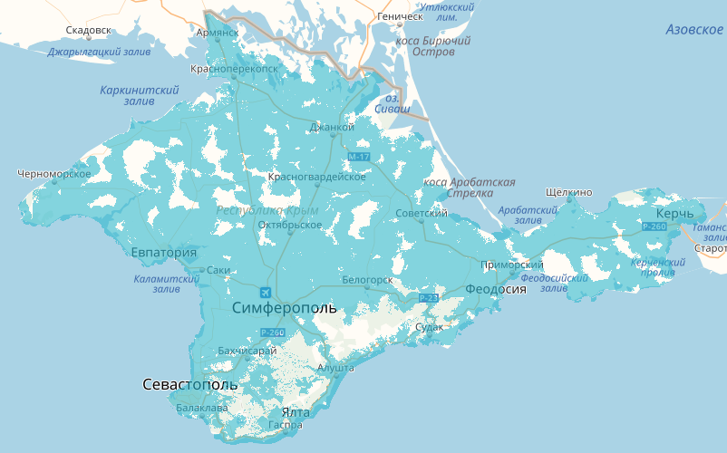 Карта покрытия сотовой связи краснодарский край