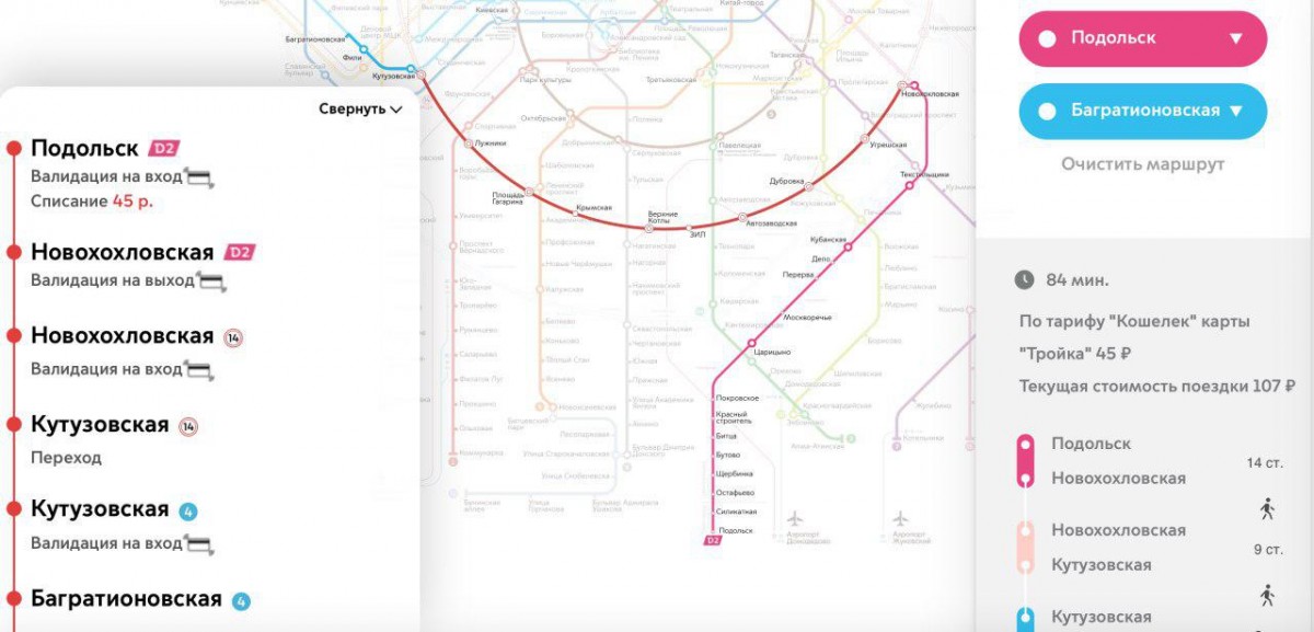 Карта список метро